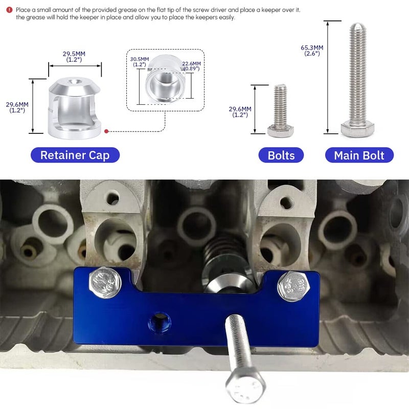 PQY Valve Spring Compressor Tool Removal Tool Compatible with Honda Acura B16 B18 H22 VTEC Blue - Image 4